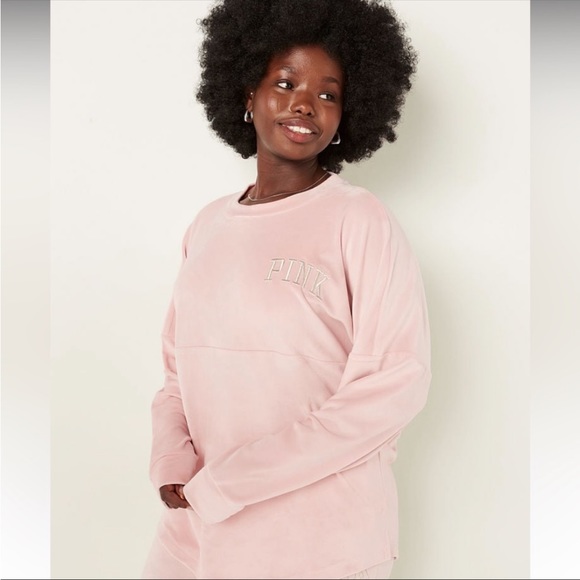 Vs Pink VARSITY VELOUR CREW - Picture 4 of 10
